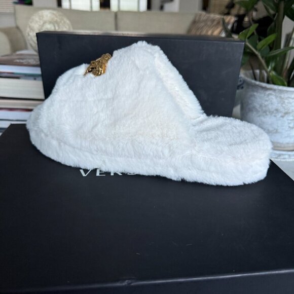 VERSACE‎ Medusa Men\'s Faux White Slippers, sizes 43 main image 4